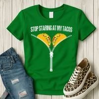 Funny Mexican Stop Staring At My Tacos Fiesta Cinco De Mayo Women's T-Shirt thumb 3