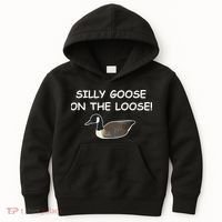 Funny Meme Silly Goose On The Loose Joke Kids Hoodie thumb 0