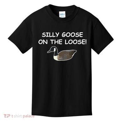 Funny Meme Silly Goose On The Loose Joke Kids T-Shirt