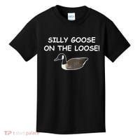 Funny Meme Silly Goose On The Loose Joke Kids T-Shirt thumb 0