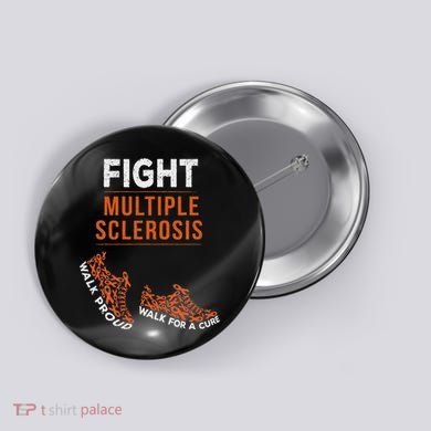 Fight Multiple Sclerosis Ms Awareness Warrior Ribbon Button
