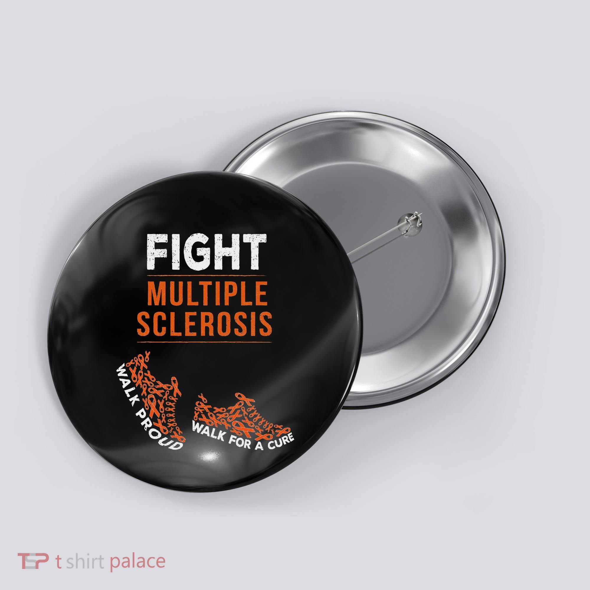 Fight Multiple Sclerosis Ms Awareness Warrior Ribbon Button
