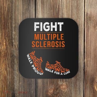 Fight Multiple Sclerosis Ms Awareness Warrior Ribbon Coaster
