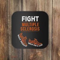Fight Multiple Sclerosis Ms Awareness Warrior Ribbon Coaster thumb 0