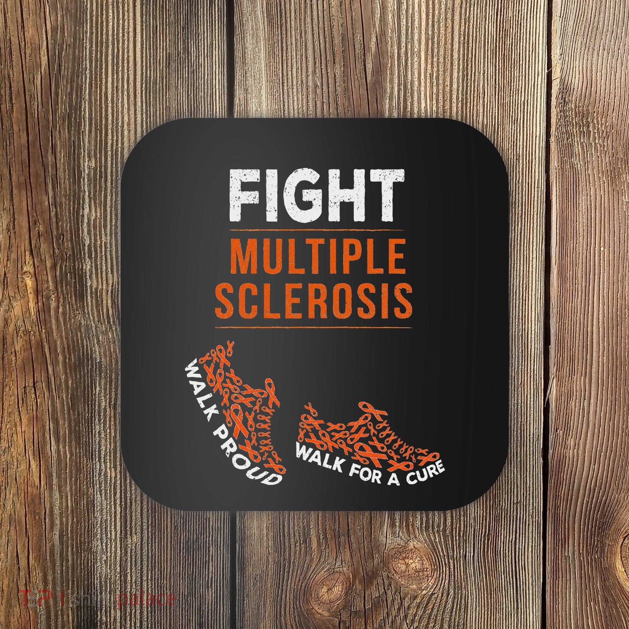 Fight Multiple Sclerosis Ms Awareness Warrior Ribbon Coaster
