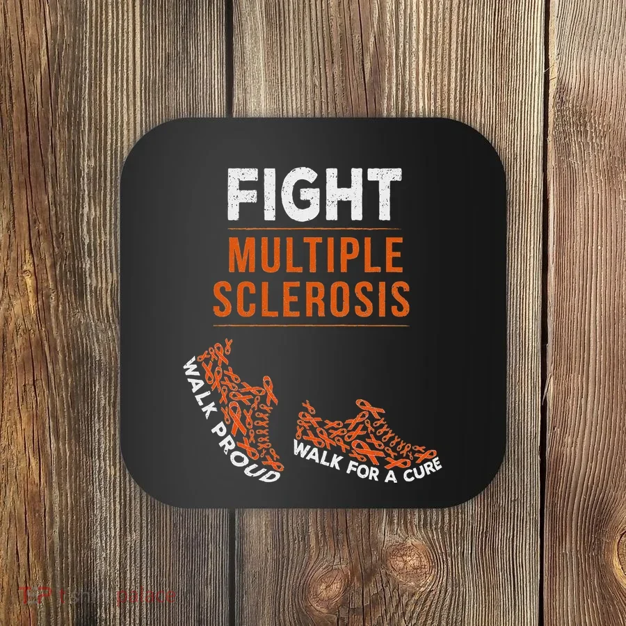 Fight Multiple Sclerosis Ms Awareness Warrior Ribbon Coaster
