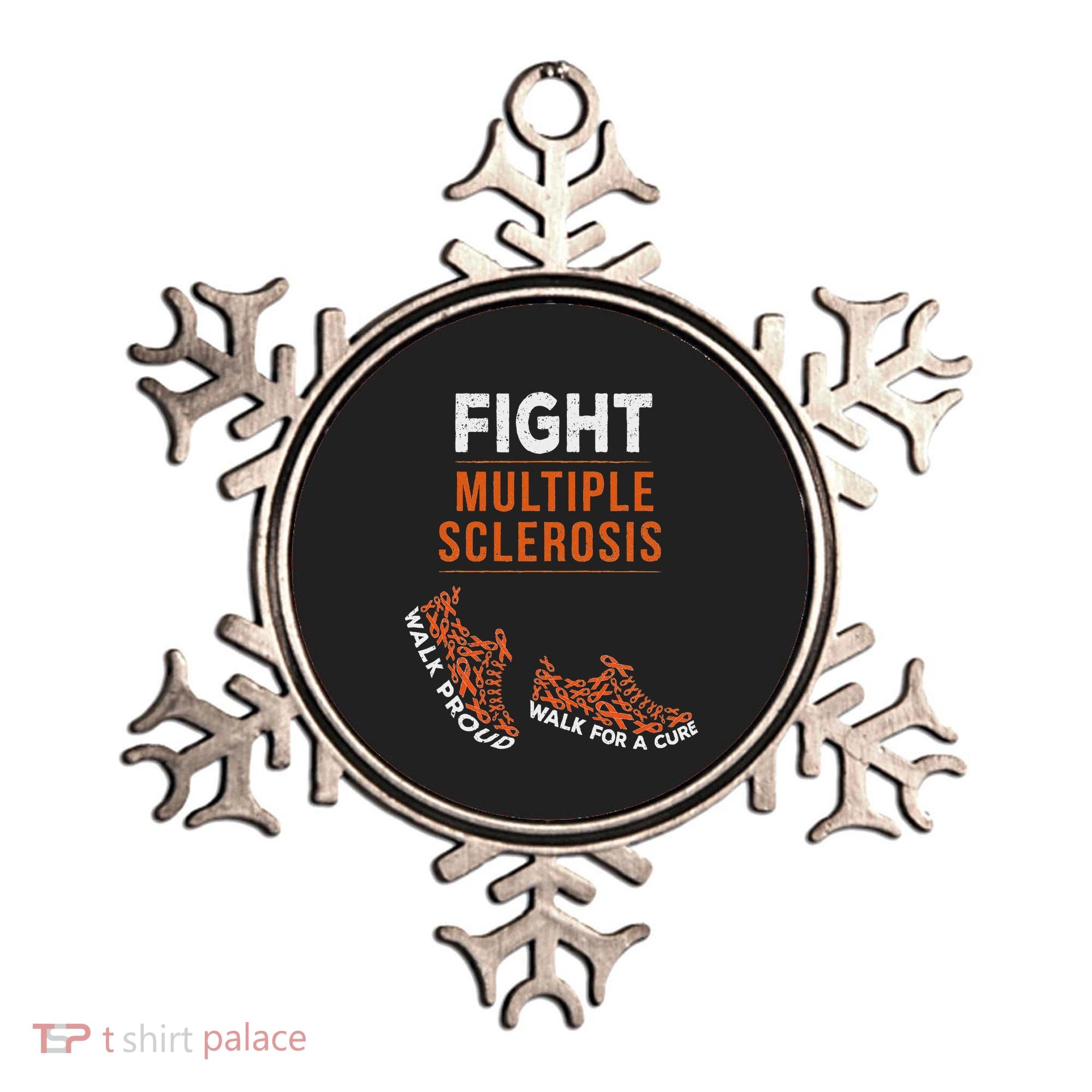 Fight Multiple Sclerosis Ms Awareness Warrior Ribbon Ornament