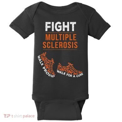 Fight Multiple Sclerosis Ms Awareness Warrior Ribbon Baby Bodysuit