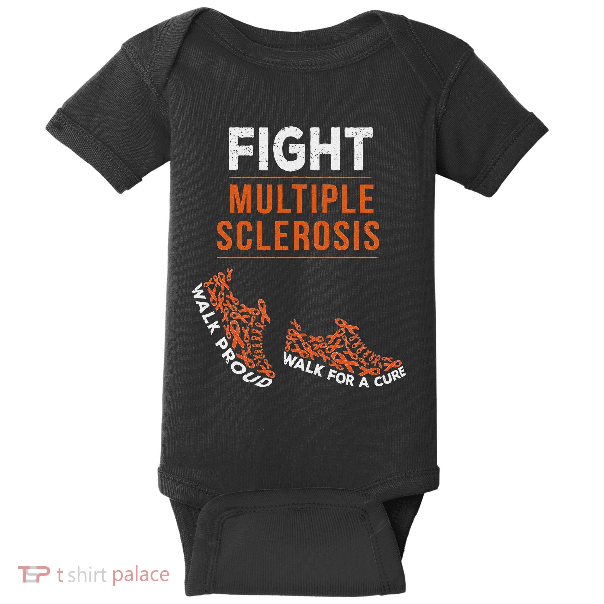 Fight Multiple Sclerosis Ms Awareness Warrior Ribbon Baby Bodysuit