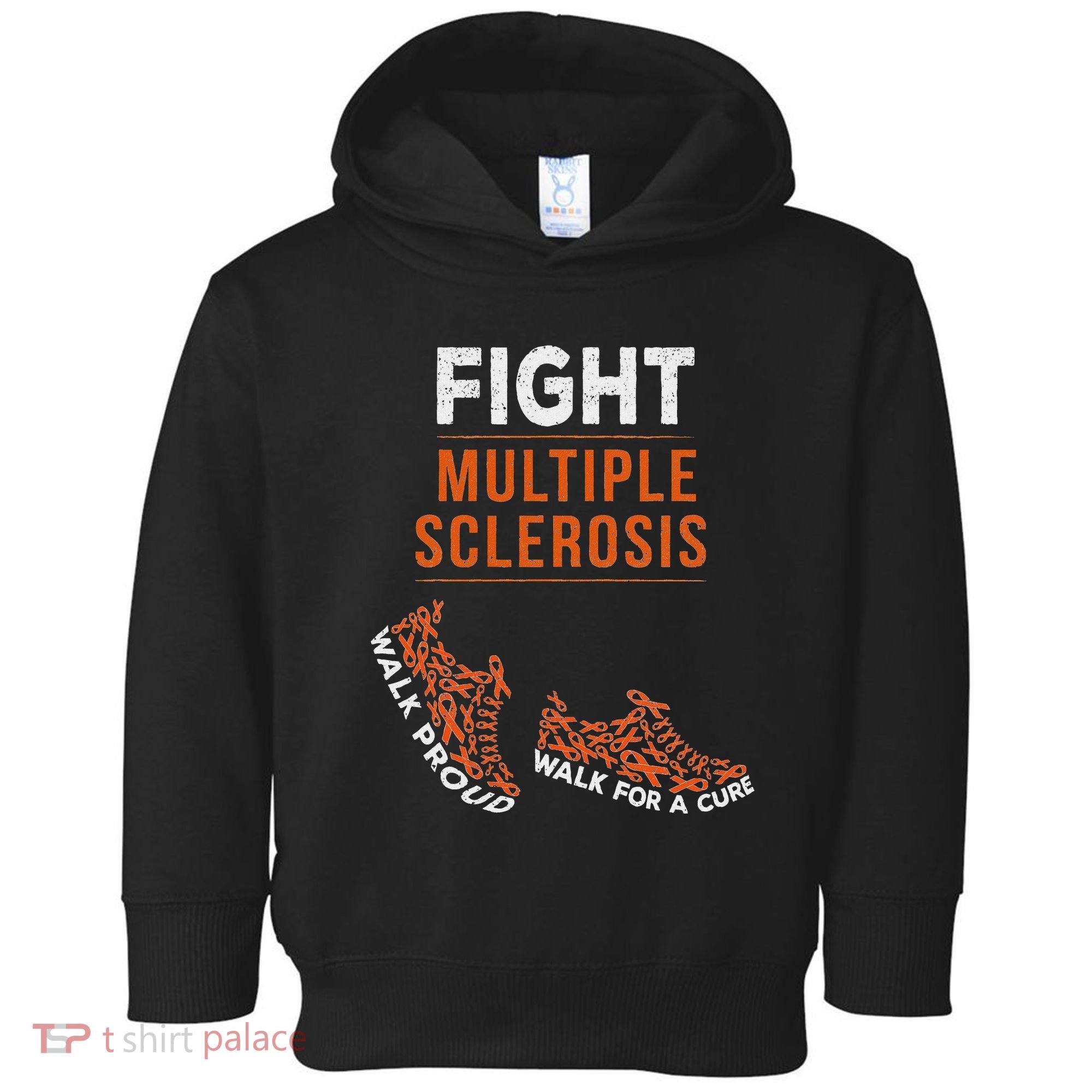 Fight Multiple Sclerosis Ms Awareness Warrior Ribbon Toddler Hoodie