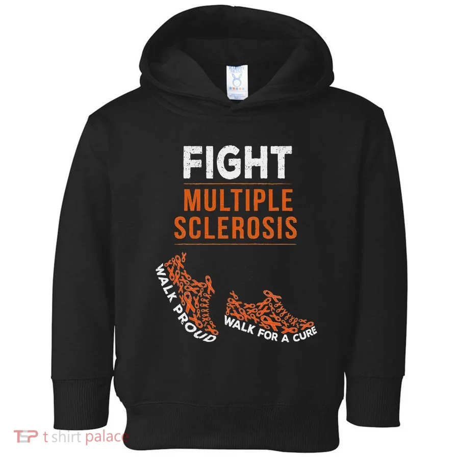 Fight Multiple Sclerosis Ms Awareness Warrior Ribbon Toddler Hoodie