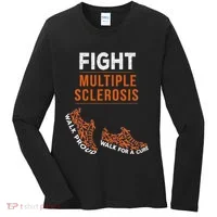 Fight Multiple Sclerosis Ms Awareness Warrior Ribbon Women's Long Sleeve Shirt thumb 0