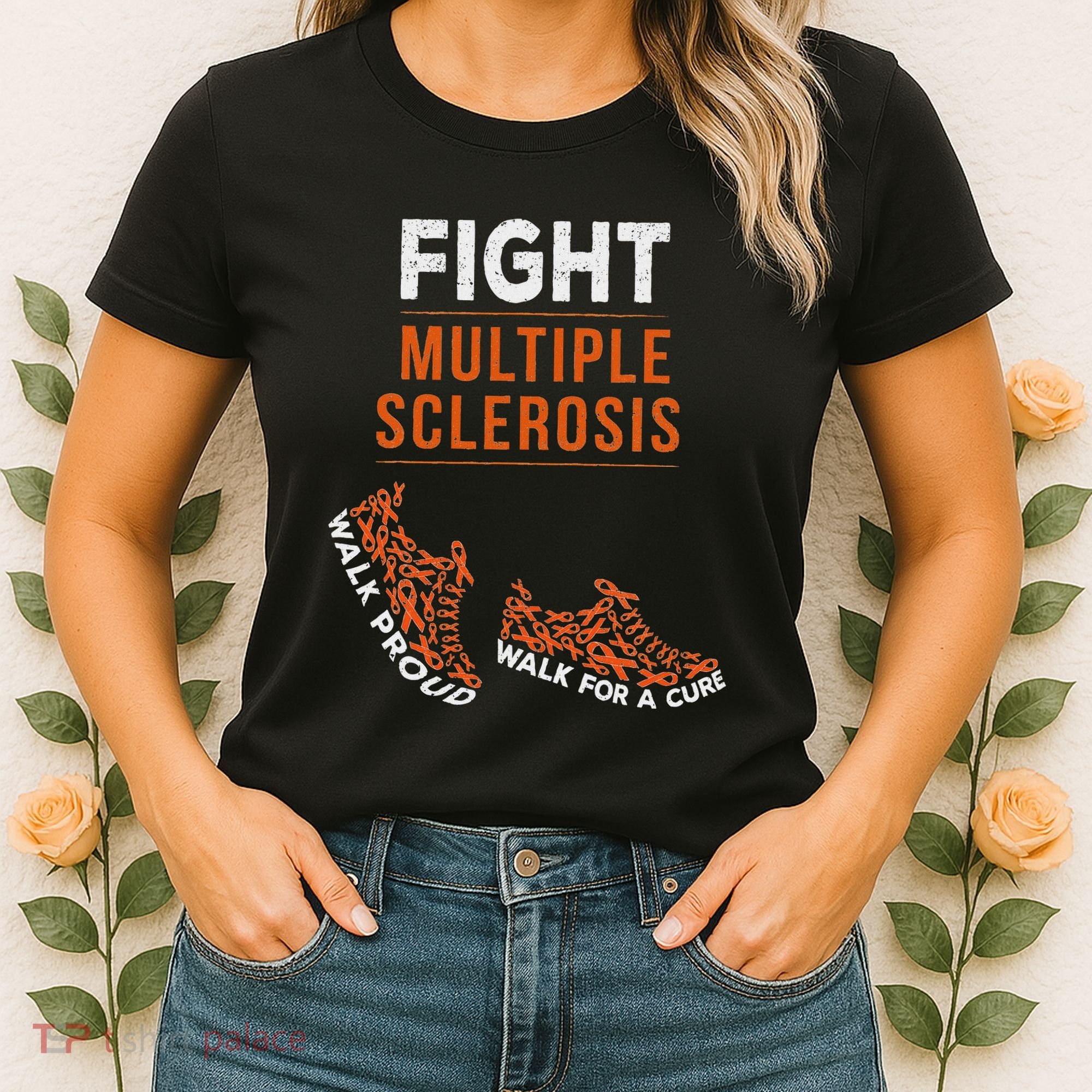 Fight Multiple Sclerosis Ms Awareness Warrior Ribbon Women's T-Shirt
