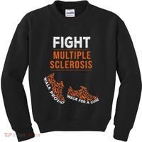 Fight Multiple Sclerosis Ms Awareness Warrior Ribbon Kids Sweatshirt thumb 0