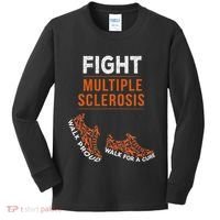 Fight Multiple Sclerosis Ms Awareness Warrior Ribbon Kids Long Sleeve Shirt thumb 0
