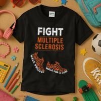Fight Multiple Sclerosis Ms Awareness Warrior Ribbon Kids T-Shirt thumb 3