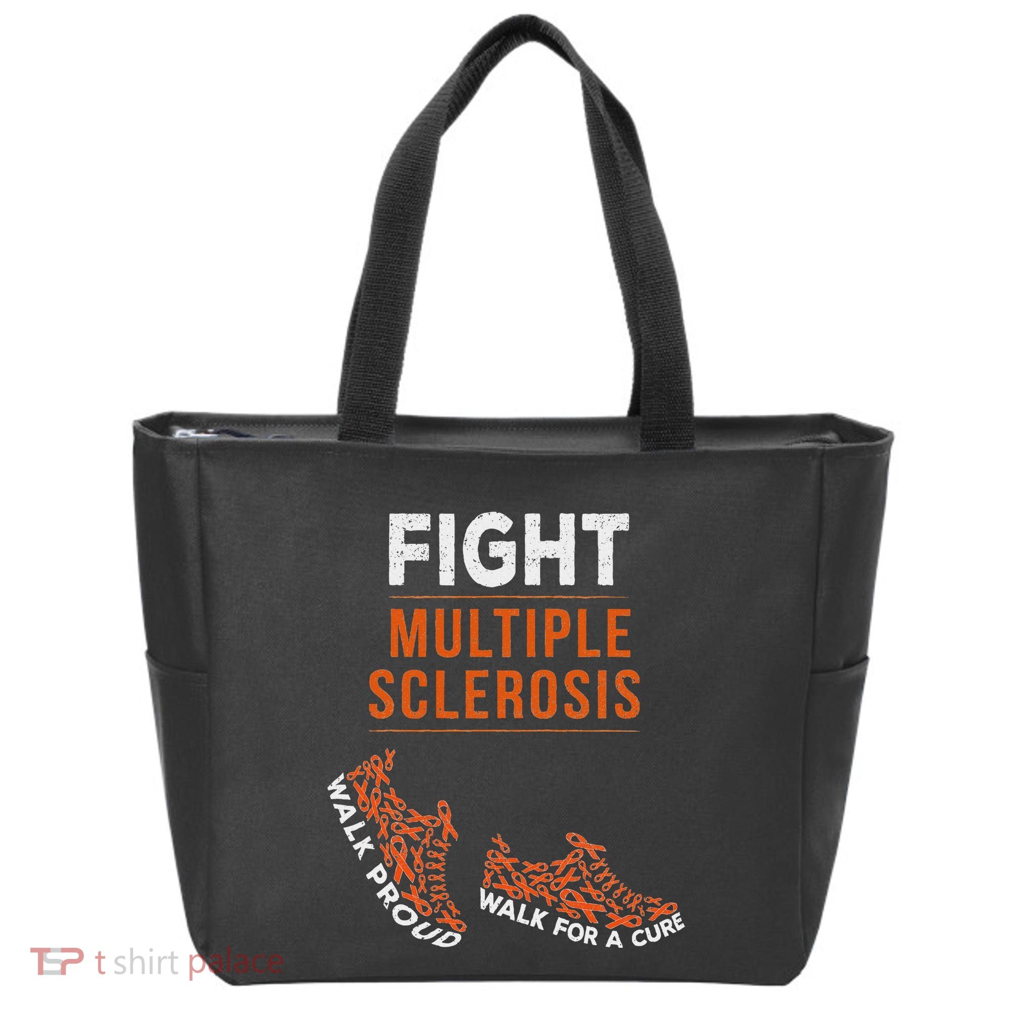 Fight Multiple Sclerosis Ms Awareness Warrior Ribbon Tote Bag