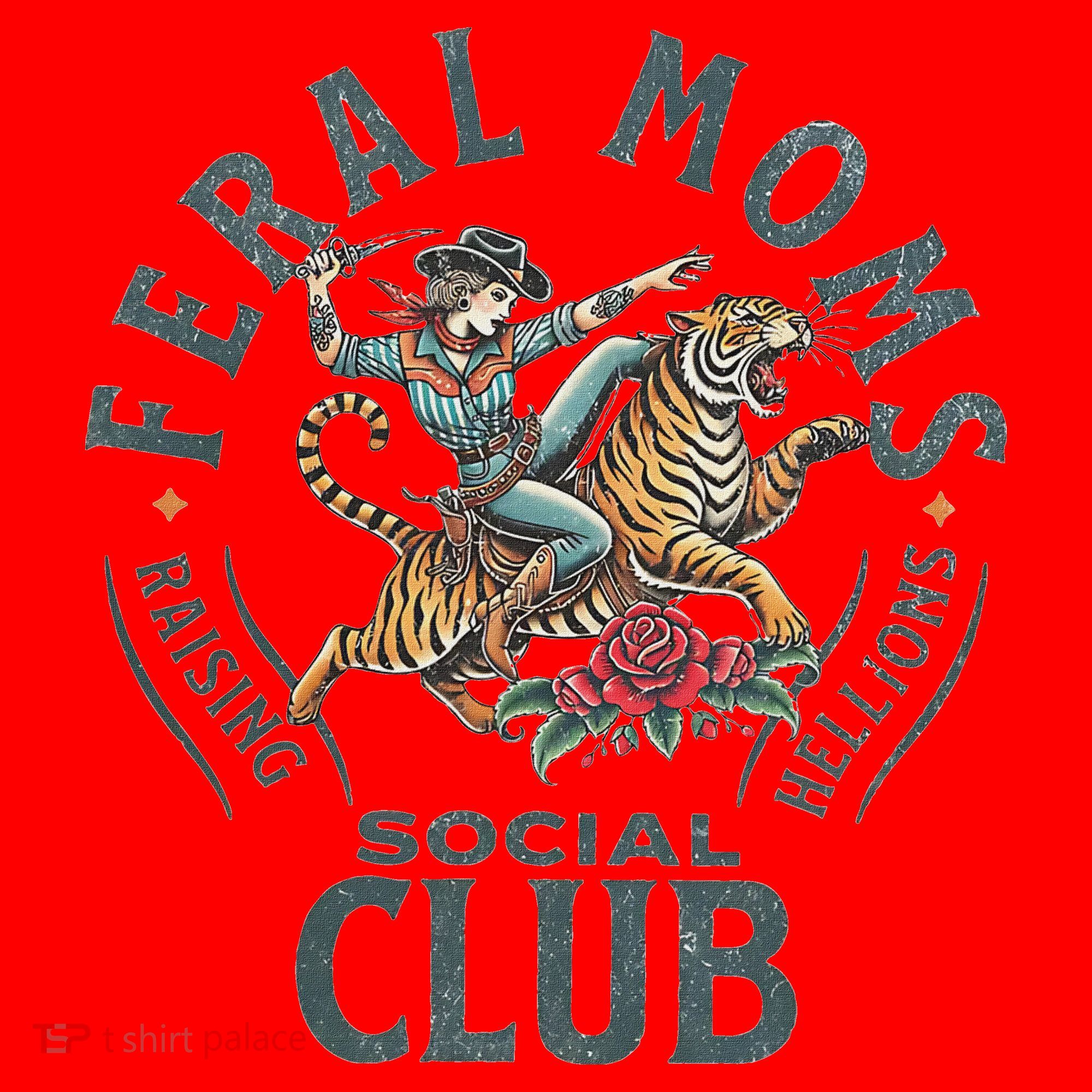 Feral Moms Social Club Trendy Mom Apparel Santa Hat