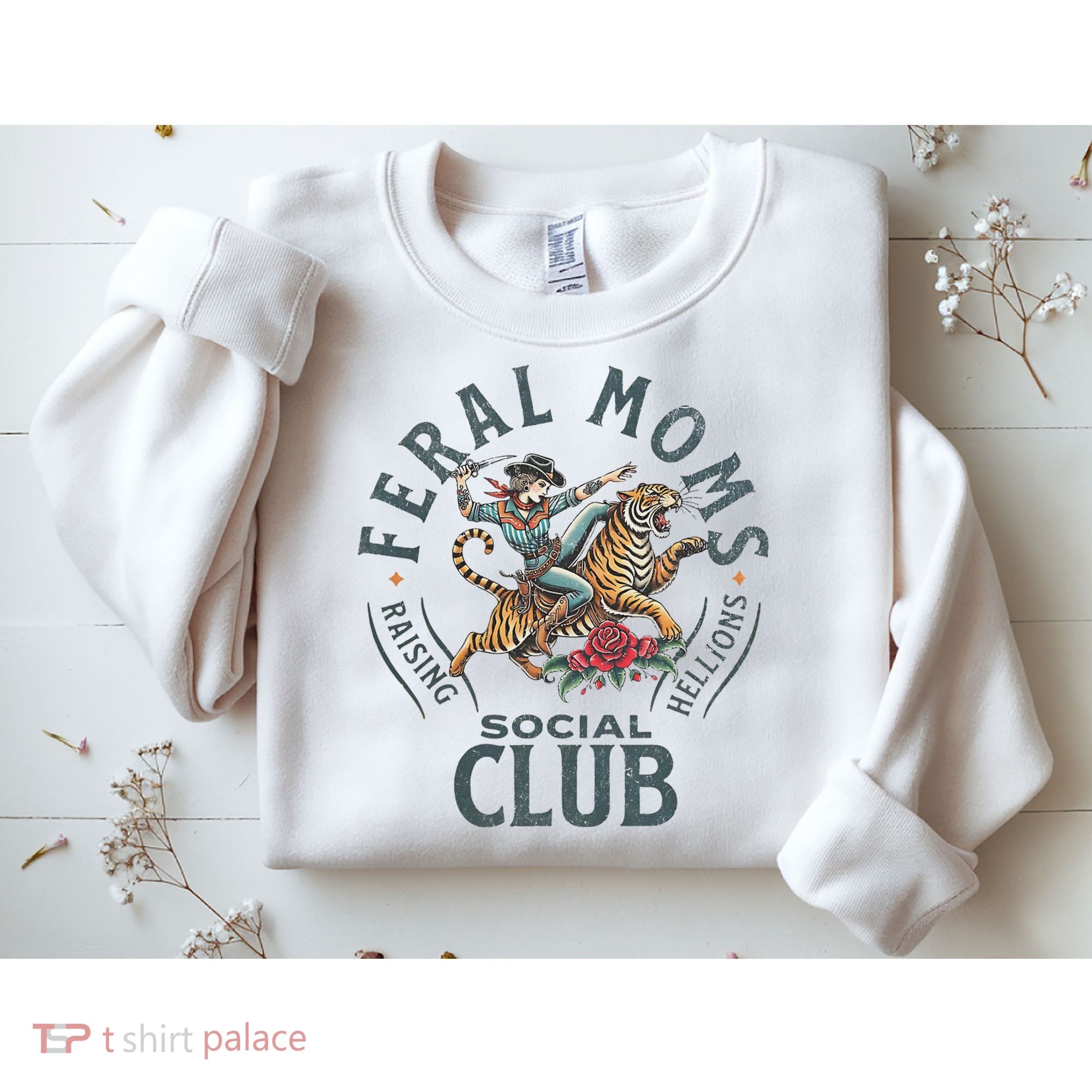 Feral Moms Social Club Trendy Mom Apparel Sweatshirt