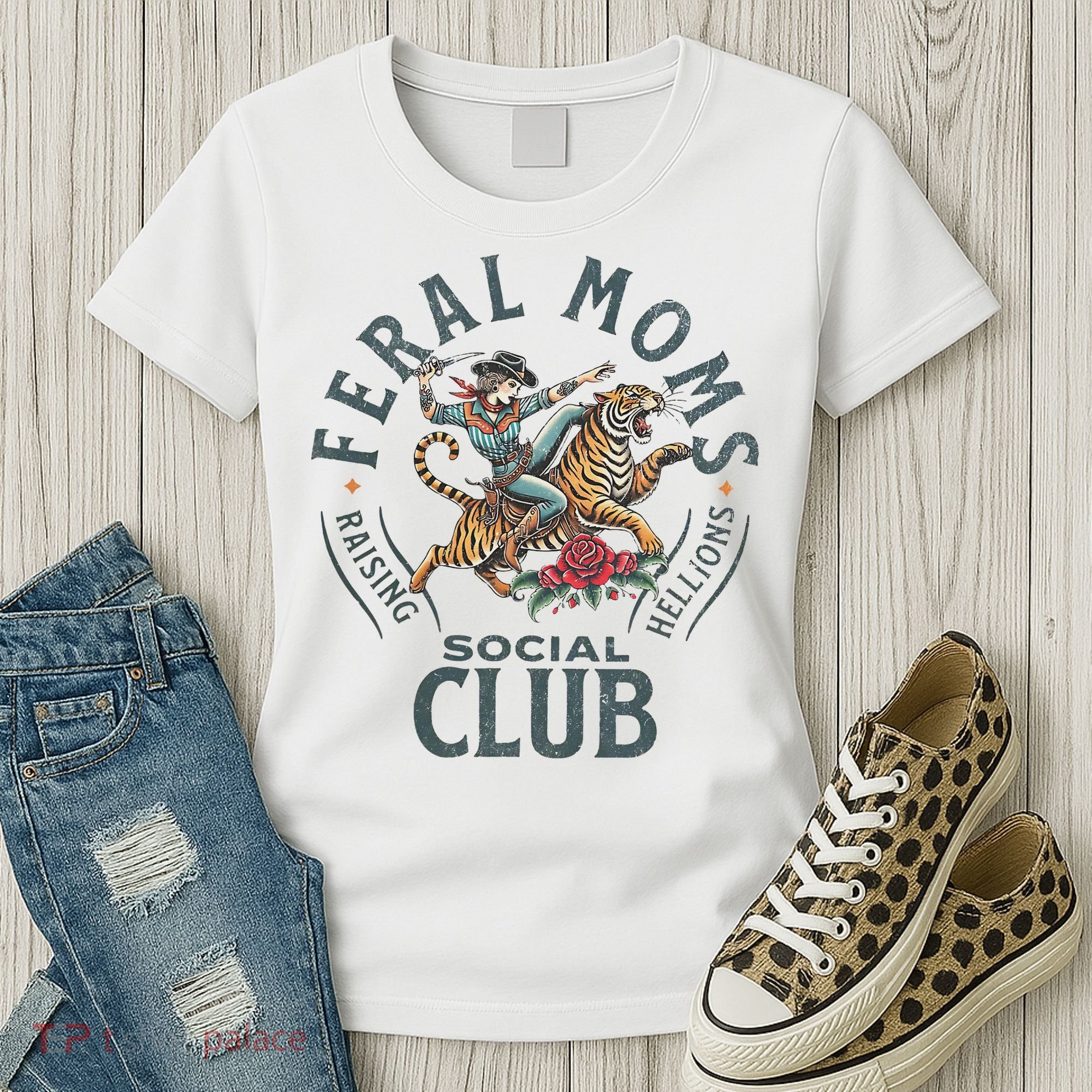 Feral Moms Social Club Trendy Mom Apparel Women's T-Shirt