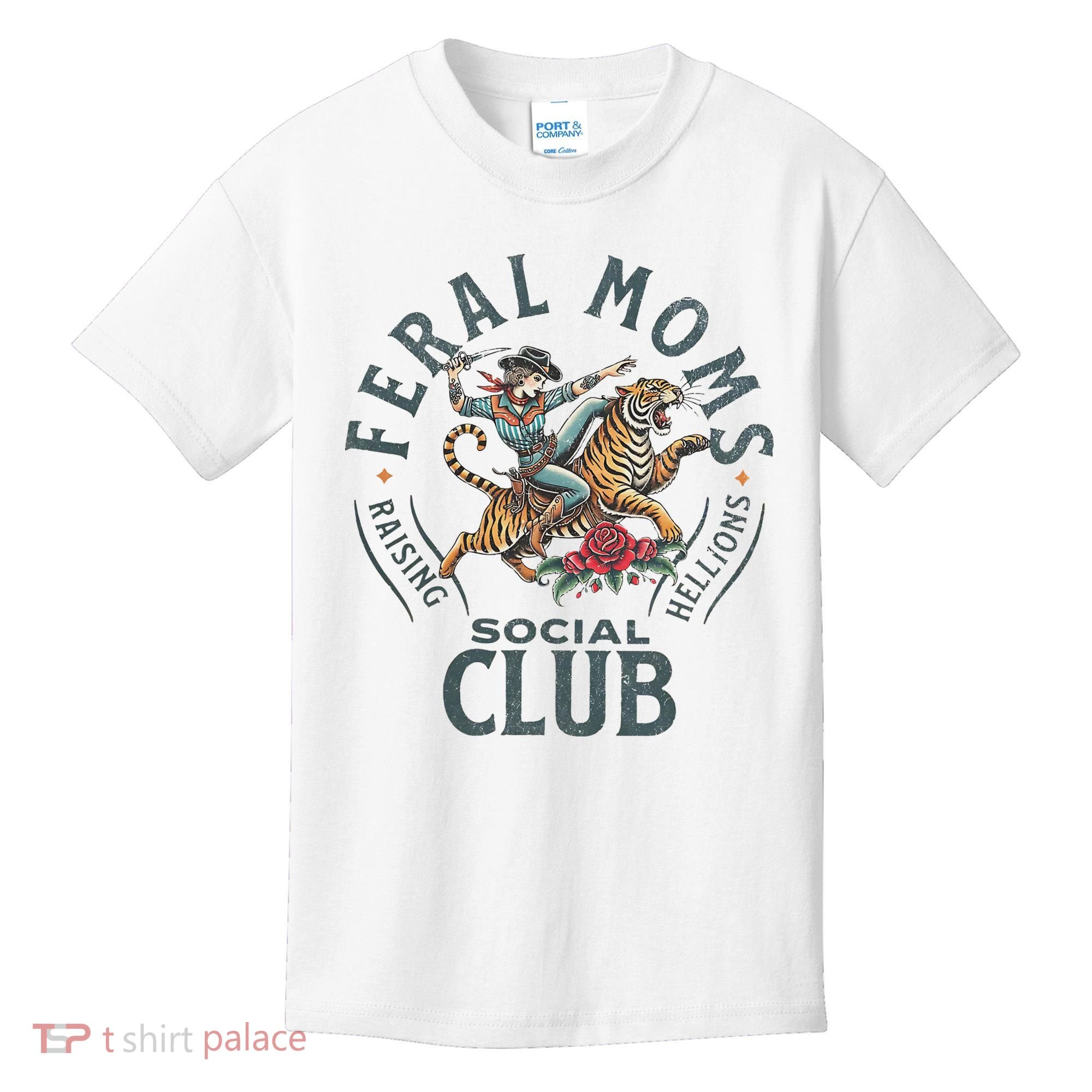 Feral Moms Social Club Trendy Mom Apparel Kids T-Shirt