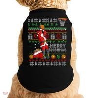Funny Merry Swishmas Christmas Santa Playing Basketball Doggie Tank thumb 0