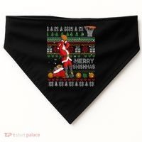 Funny Merry Swishmas Christmas Santa Playing Basketball USA-Made Doggie Bandana thumb 0