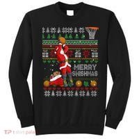 Funny Merry Swishmas Christmas Santa Playing Basketball Sweatshirt thumb 0