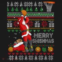 Funny Merry Swishmas Christmas Santa Playing Basketball Backpack thumb 2