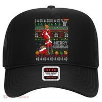 Funny Merry Swishmas Christmas Santa Playing Basketball Hat thumb 0