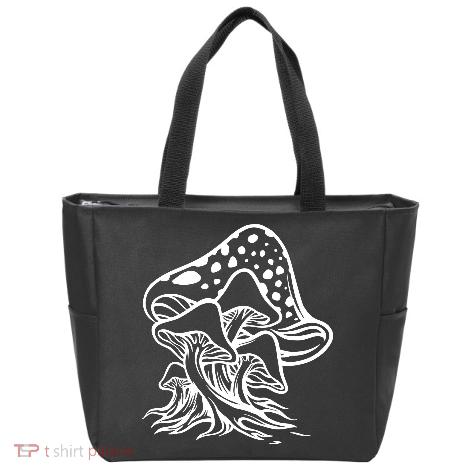 Fungus Mushrooms Silhouette Tote Bag