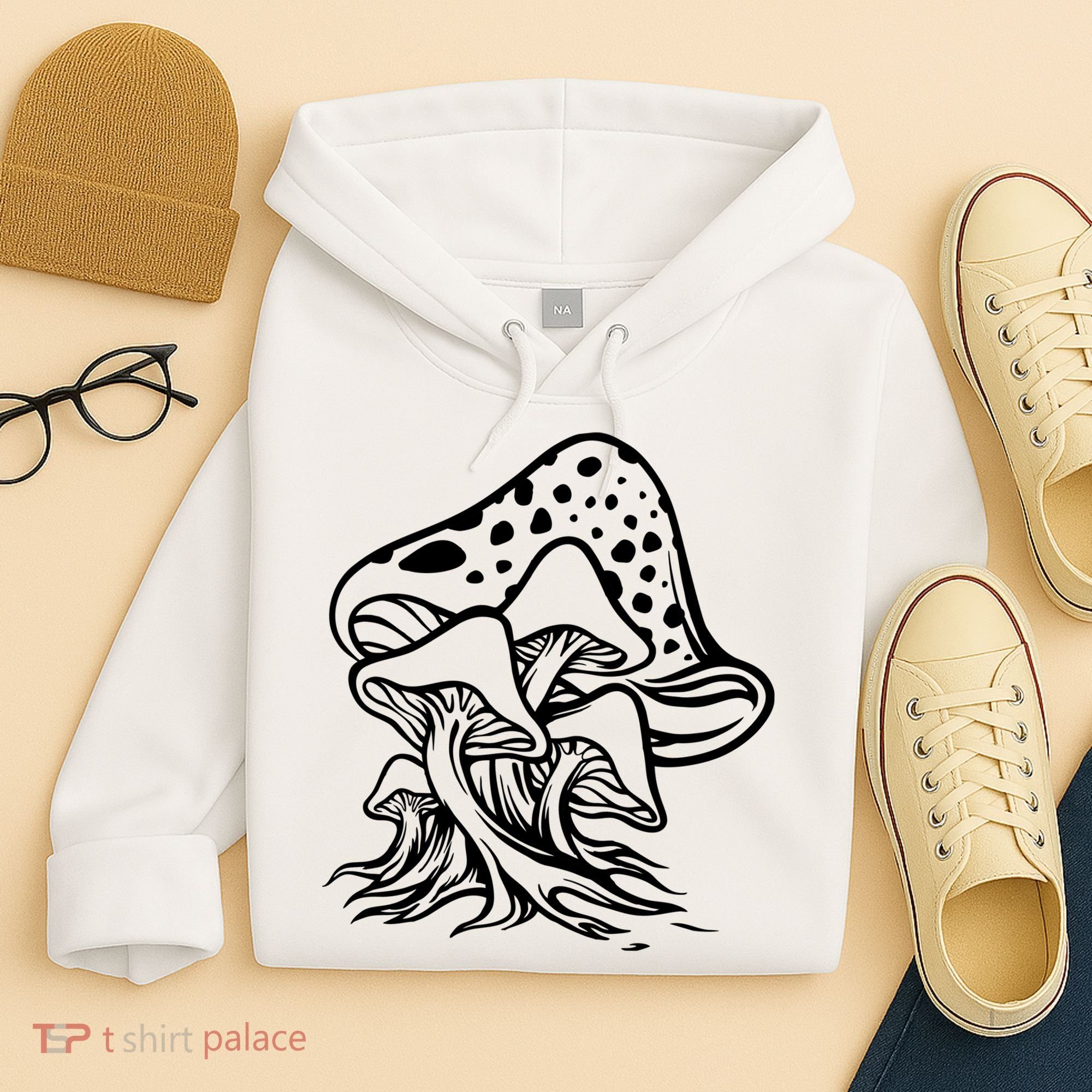 Fungus Mushrooms Silhouette Hoodie