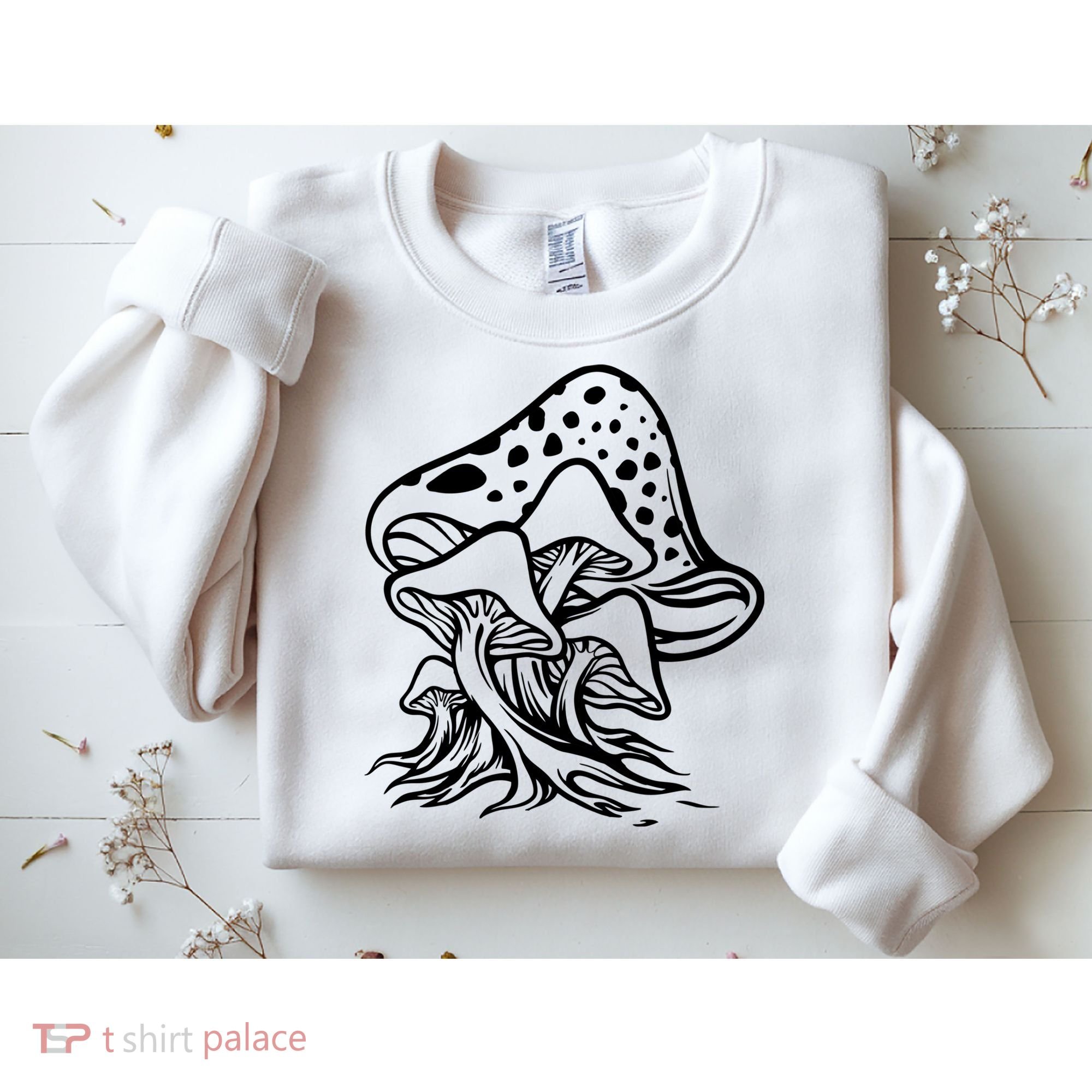 Fungus Mushrooms Silhouette Sweatshirt