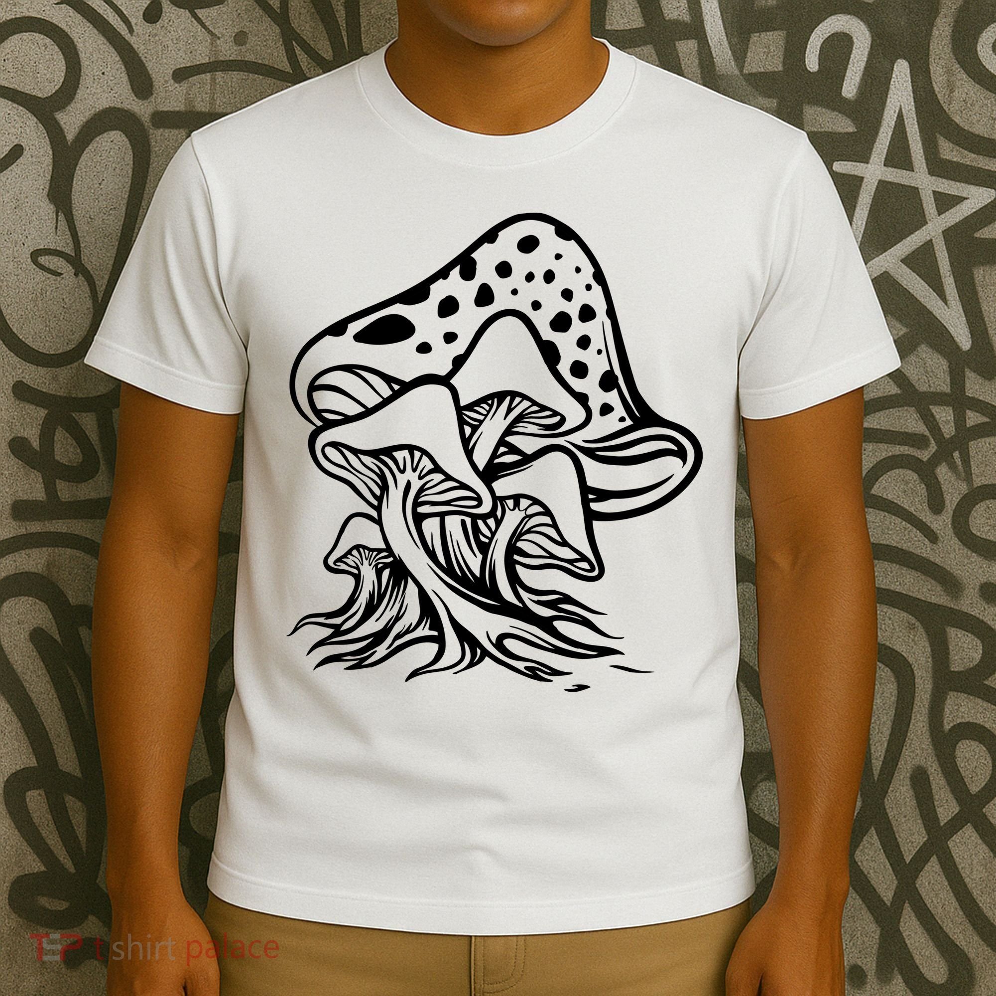 Fungus Mushrooms Silhouette T-Shirt