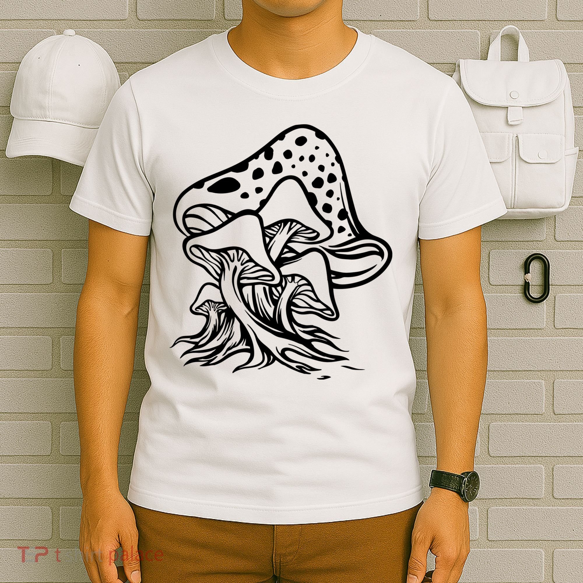 Fungus Mushrooms Silhouette T-Shirt