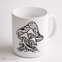 Fungus Mushrooms Silhouette Coffee Mug thumb 1