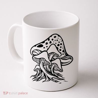 Fungus Mushrooms Silhouette Coffee Mug