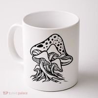 Fungus Mushrooms Silhouette Coffee Mug thumb 0