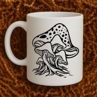 Fungus Mushrooms Silhouette Coffee Mug thumb 2