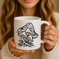 Fungus Mushrooms Silhouette Coffee Mug thumb 3