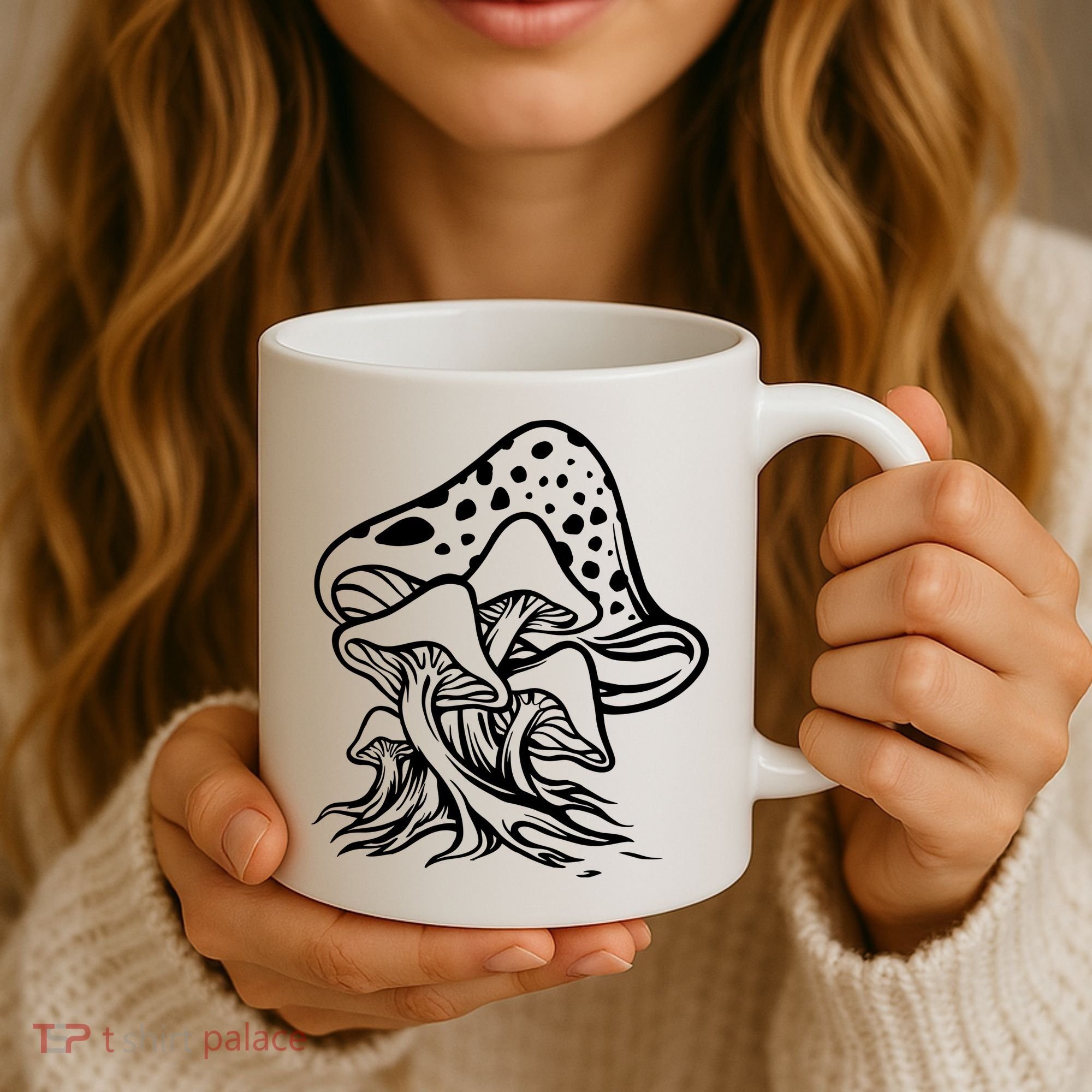 Fungus Mushrooms Silhouette Coffee Mug