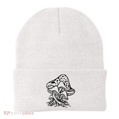 Fungus Mushrooms Silhouette Beanie