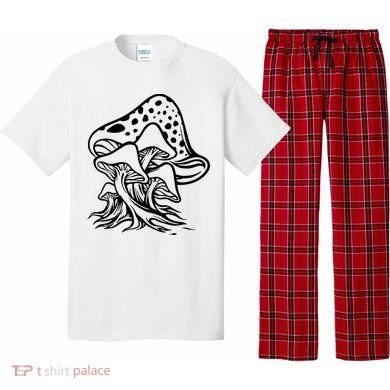 Fungus Mushrooms Silhouette Pajama Set