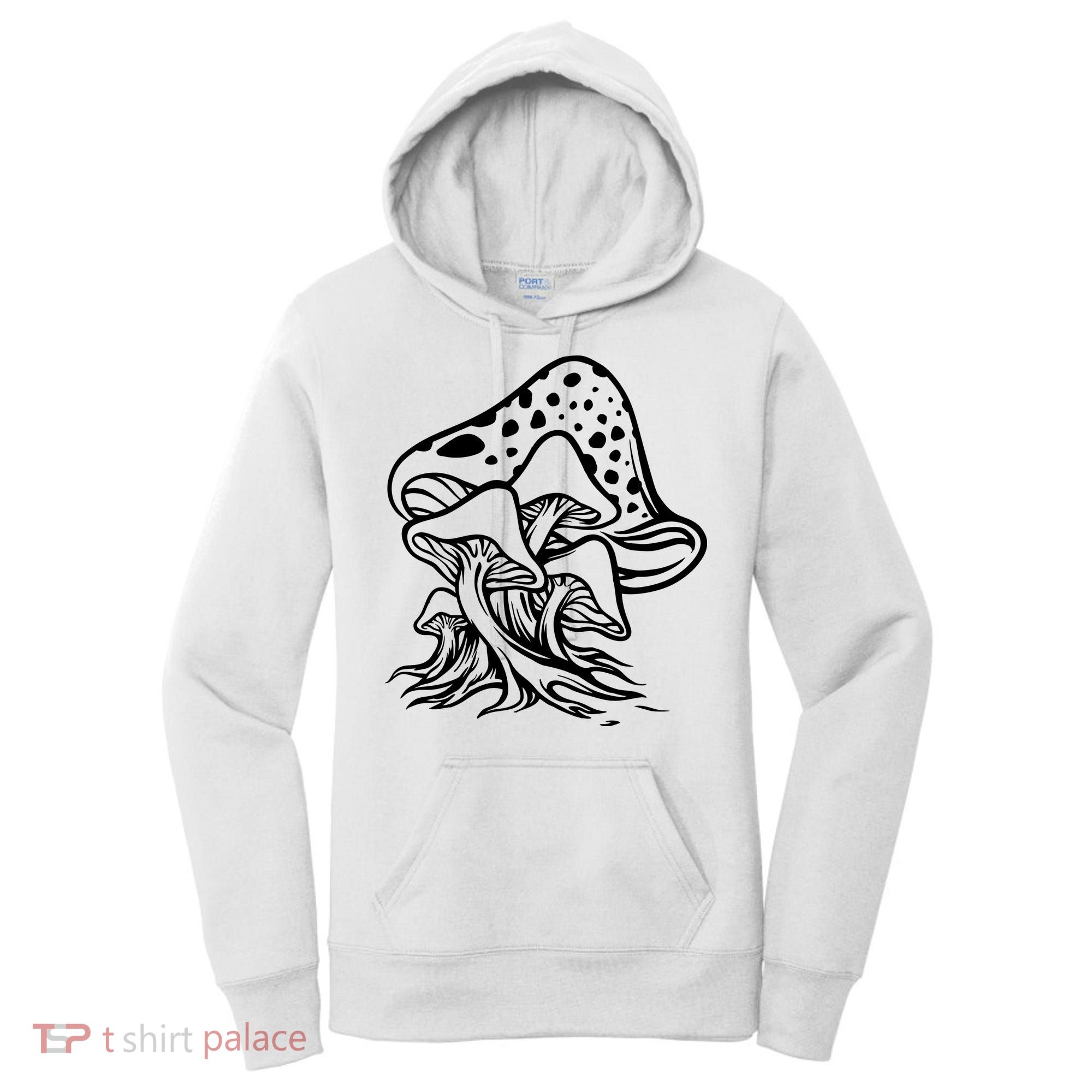 Fungus Mushrooms Silhouette Women's Hoodie