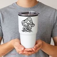 Fungus Mushrooms Silhouette Tumbler thumb 2