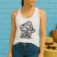 Fungus Mushrooms Silhouette Women's Tank Top thumb 2