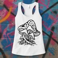 Fungus Mushrooms Silhouette Women's Tank Top thumb 3