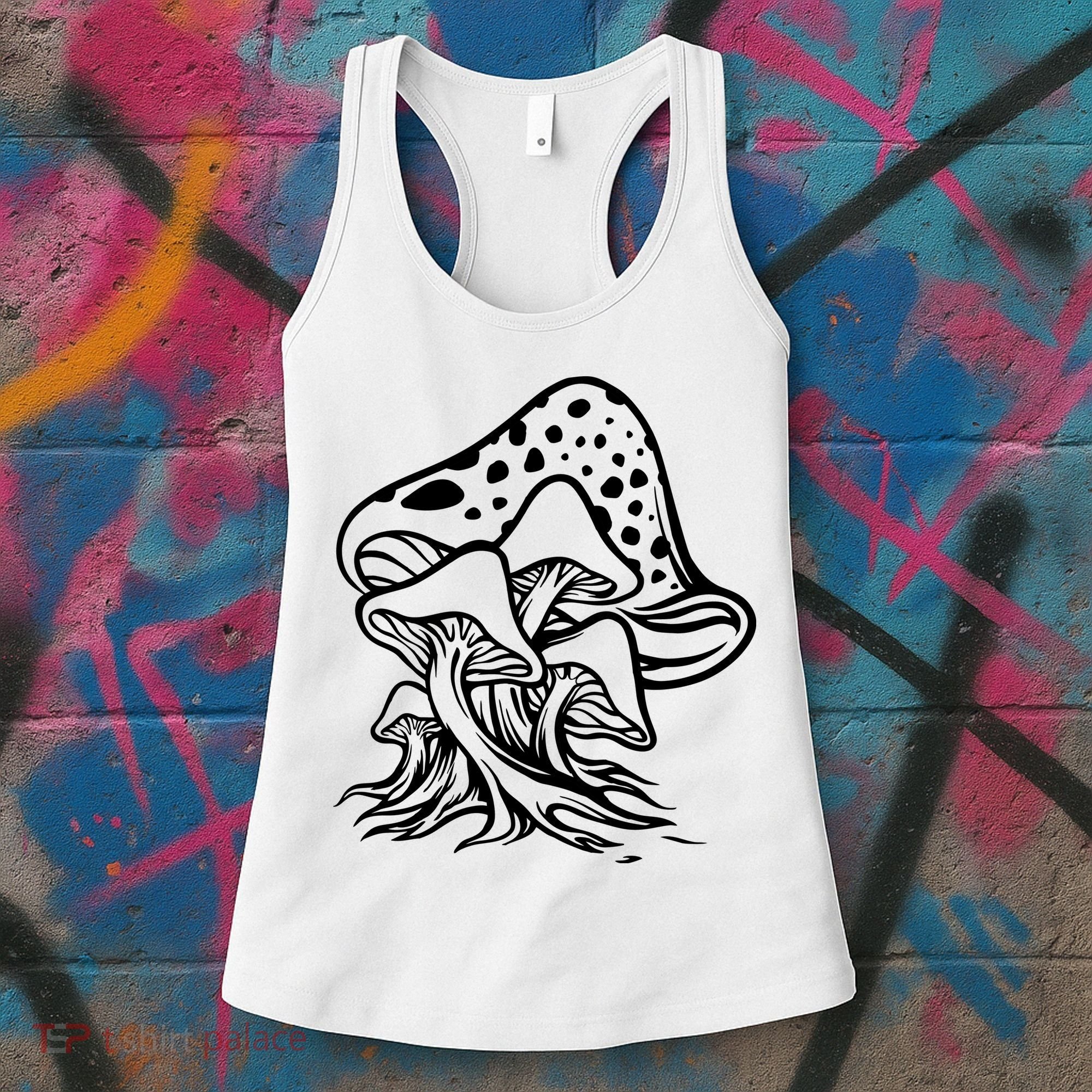 Fungus Mushrooms Silhouette Women's Tank Top