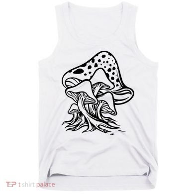 Fungus Mushrooms Silhouette Tank Top