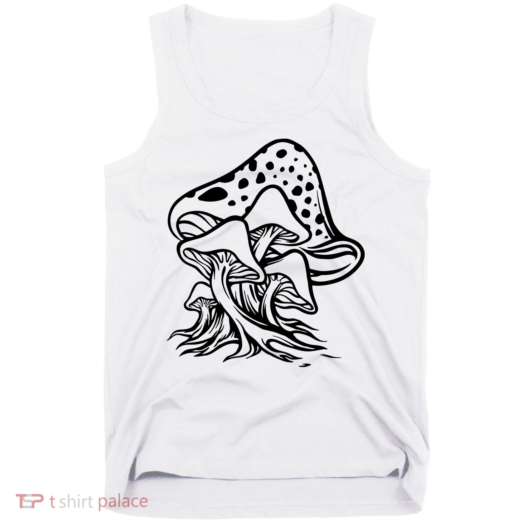 Fungus Mushrooms Silhouette Tank Top